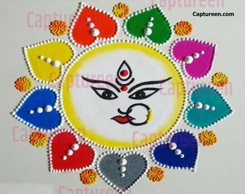 mataji face rangoli