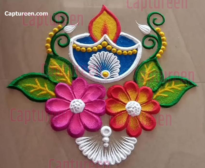 simple rangoli design for door border