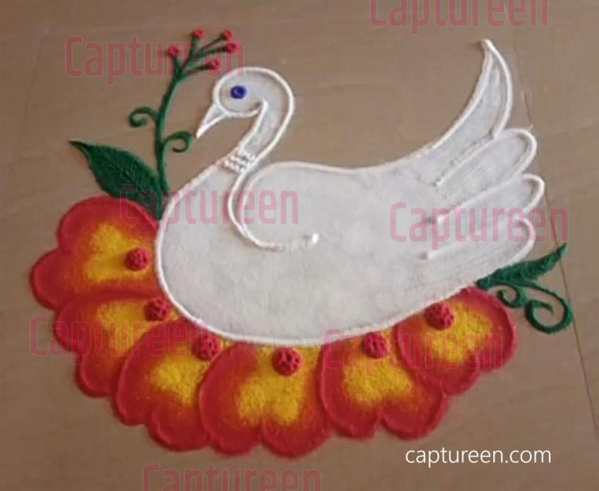 swan veena rangoli designs