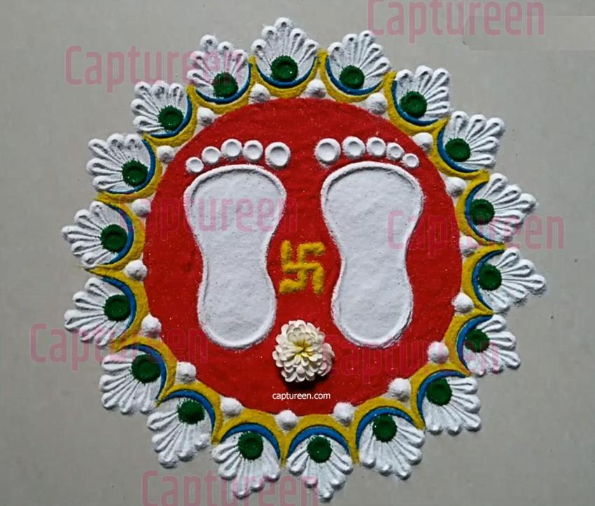 lakshmi pair rangoli