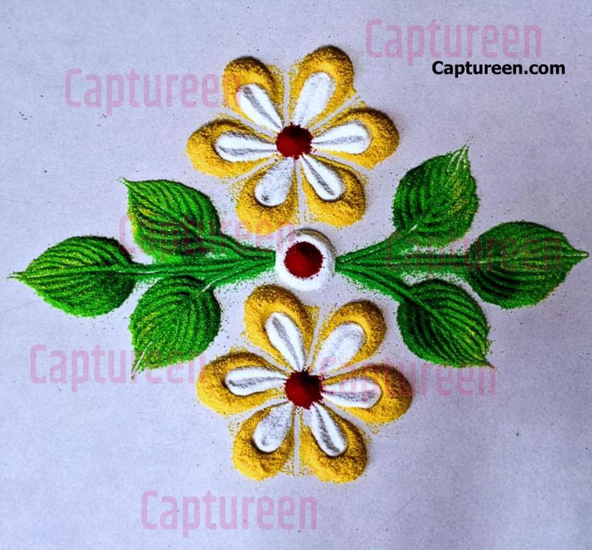 rangoli design around plate