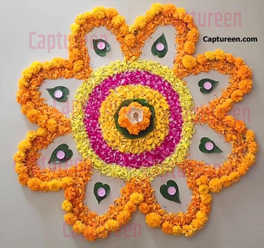 original flower rangoli design