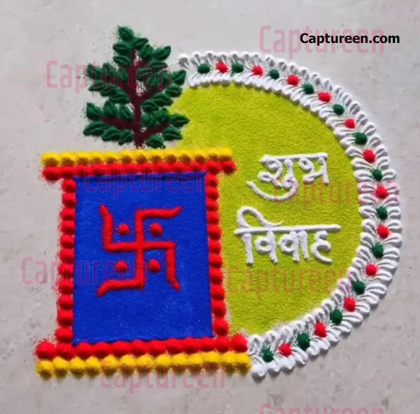 rangoli design around tulsi