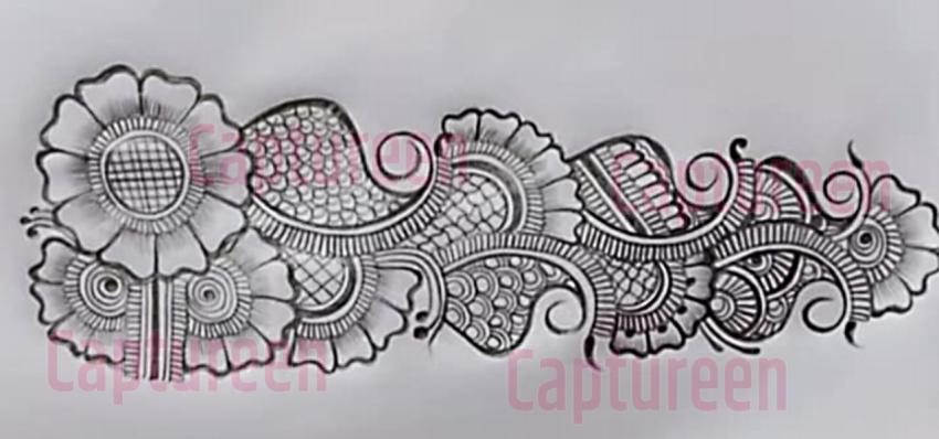 simple mehndi design drawing