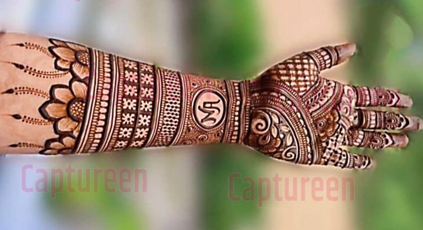 mehndi design easy full hand front