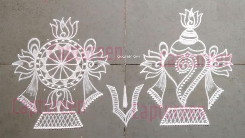 shankha chakra gada padma rangoli