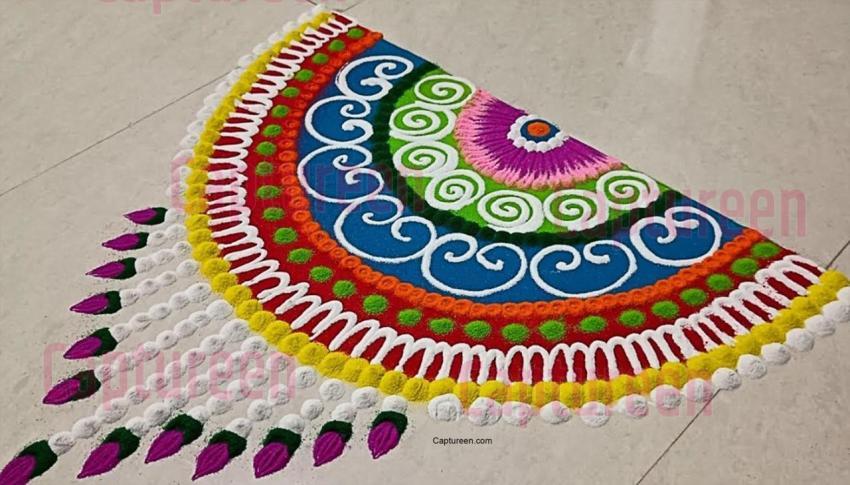 sanskar bharti half circle rangoli