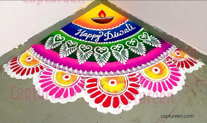 side corner rangoli designs for diwali