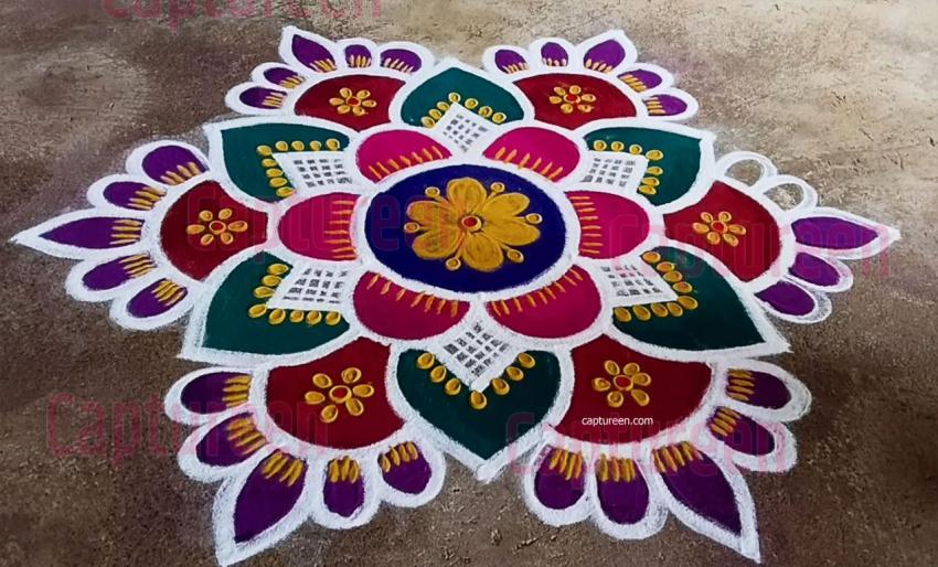 simple gol rangoli design