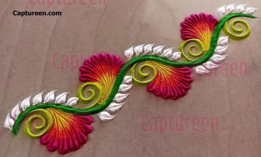 simple rangoli bel design