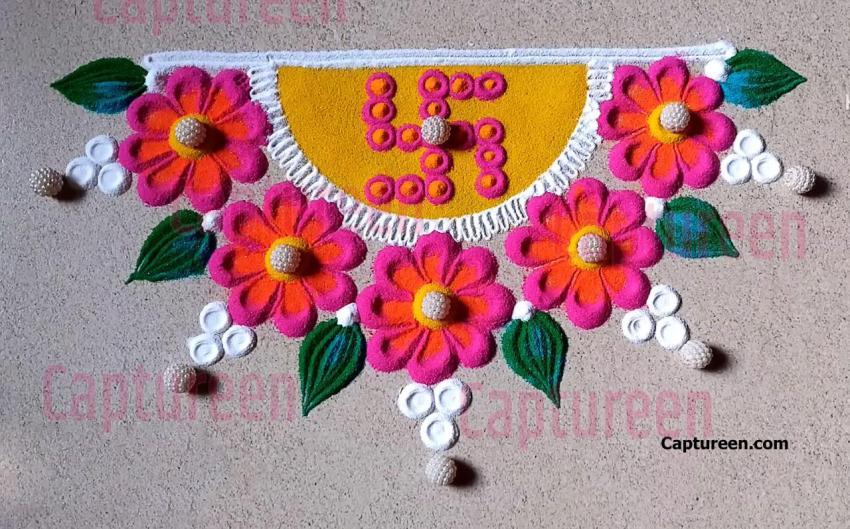 half circle rangoli design images new