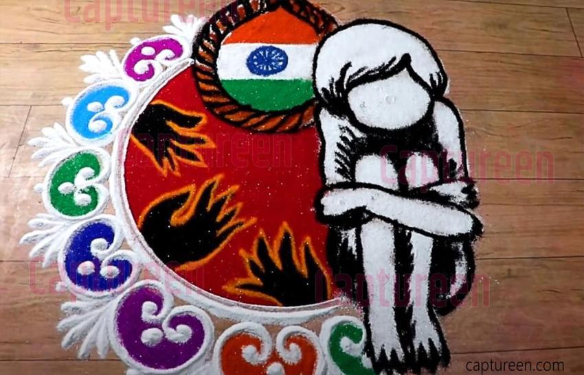 message theme based rangoli