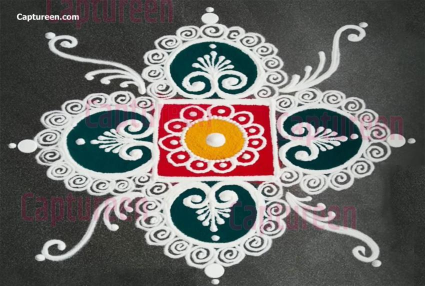 pach boti rangoli designs