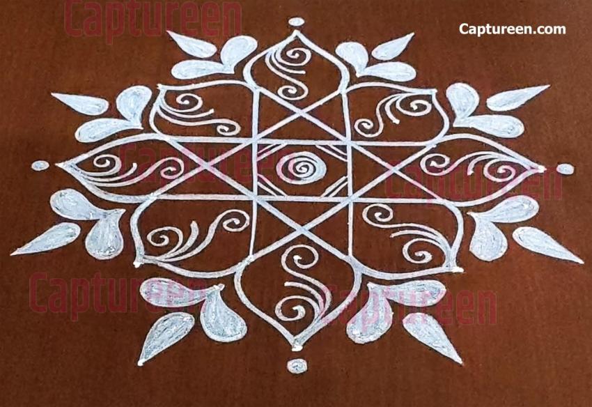 simple rangoli designs with chalk piece