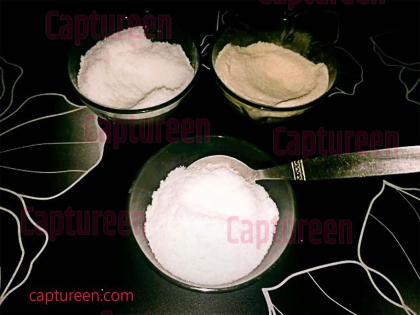 white rangoli powder