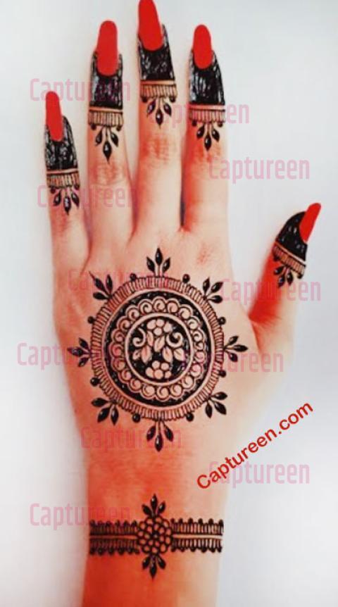 Back Hand Circle Mehndi Design