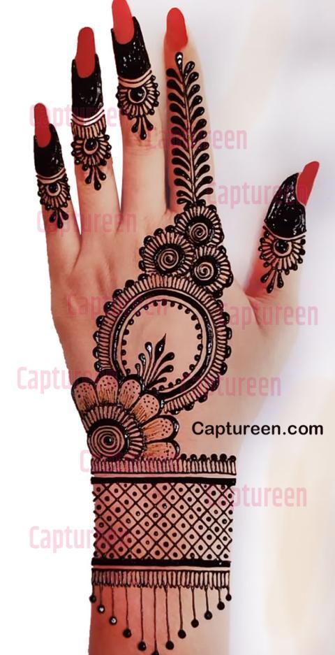 full back hand mehndi design