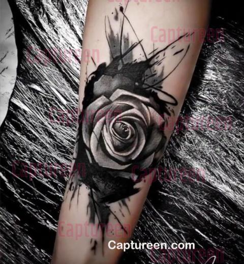 abstract rose tattoo designs