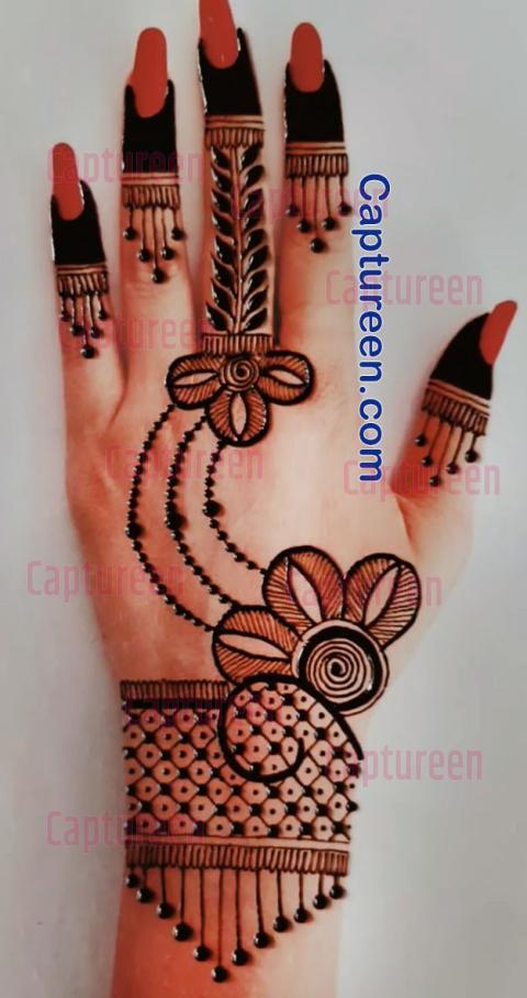 Back Flower Mehndi Design