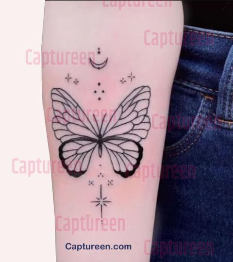 butterfly mehndi tattoo design