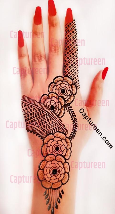 beautiful flower mehndi designs