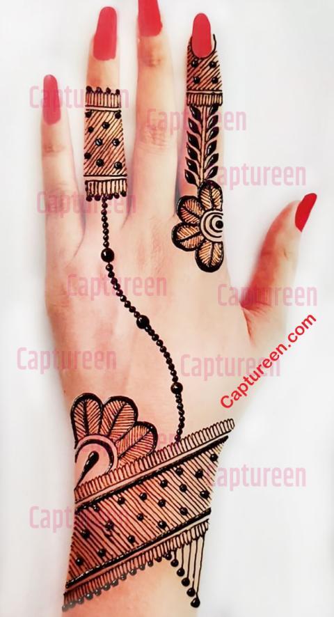 Back Hand Mehndi Design Easy and Beautiful