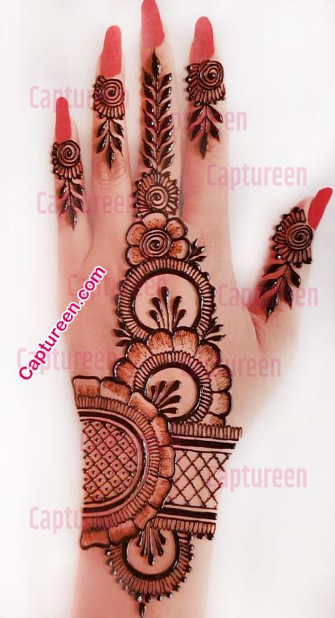 back mehndi design photo