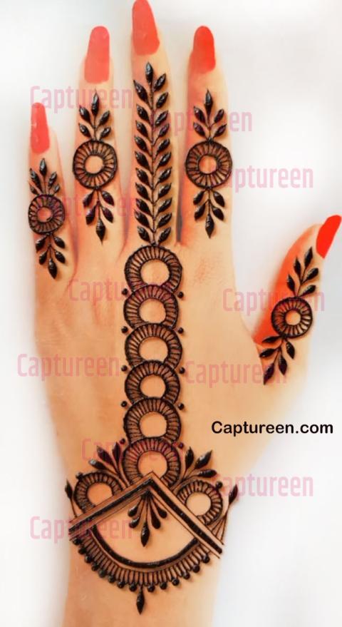 flower stylish back hand mehndi design