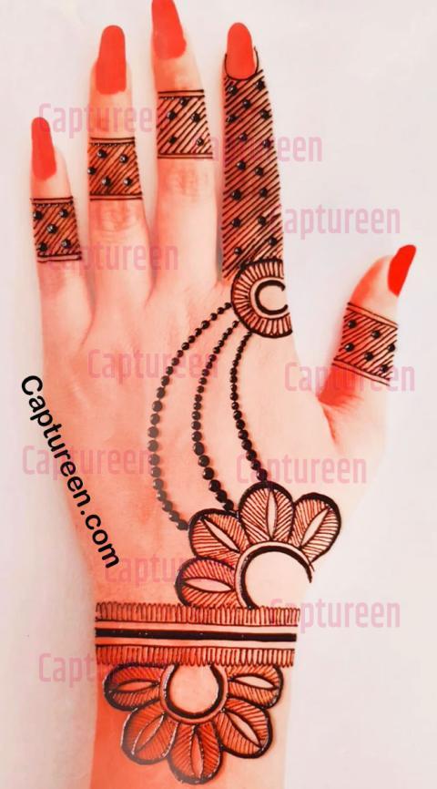 back hand mehndi design simple and easy