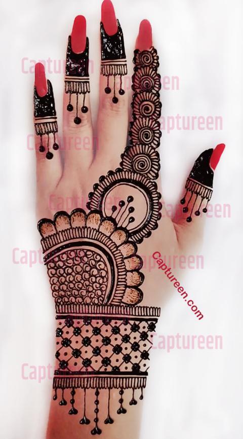 back side hand mehndi design