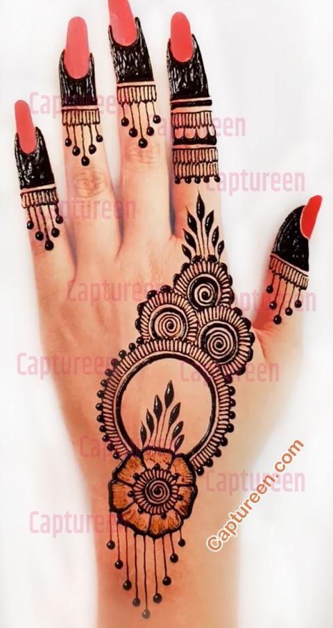 back mehndi design simple