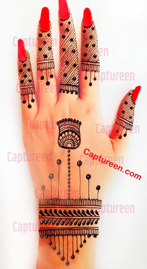 easy finger mehndi design