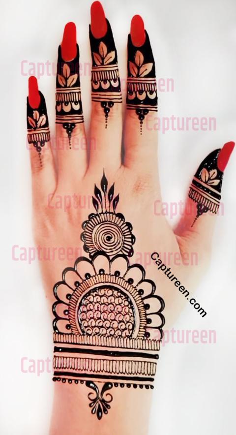 back left hand mehndi design