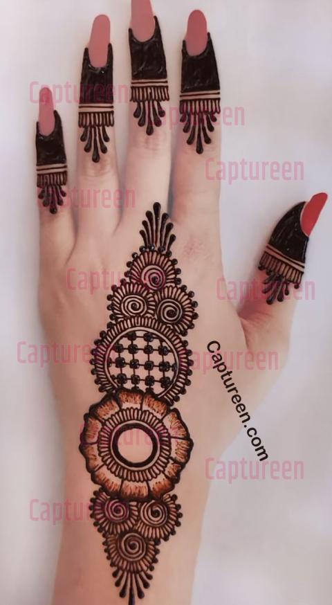 back side mehndi design simple