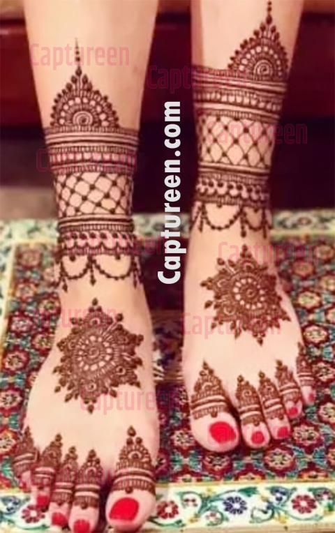 easy bridal mehndi designs for legs