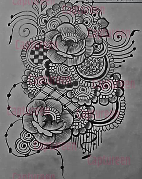 pencil drawings of mehndi designs