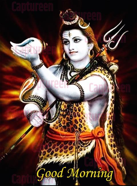 Shiv Image Good Morning Greetings with Divine Blessings