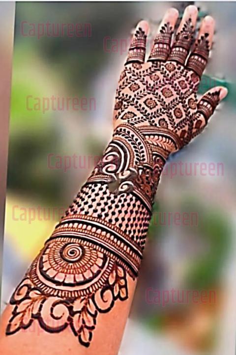 left hand mehndi design back side