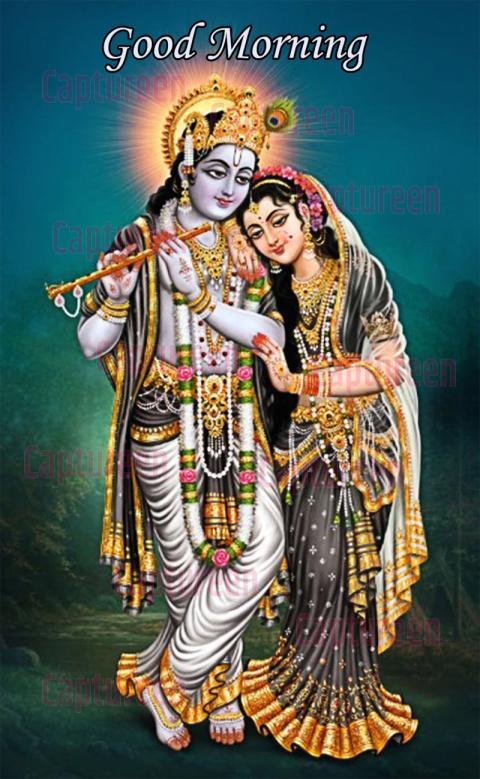 Radhe Krishna Good Morning Image with Divine Love