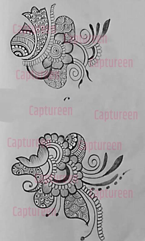 mehndi designs on paper with pencil