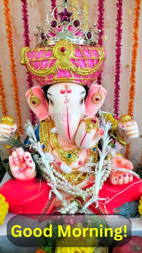 ganpati images with good morning