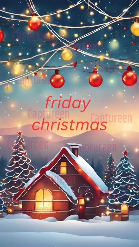 Good Morning Happy Friday Christmas Images with Festive Lights