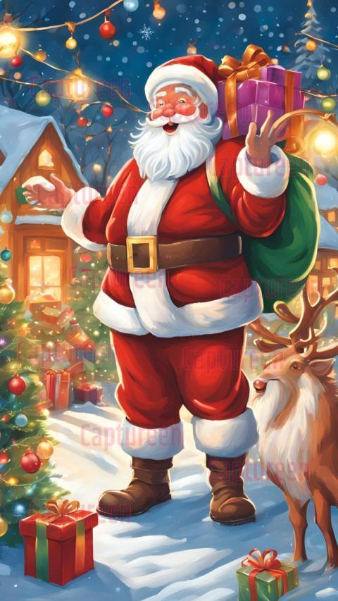 Good Morning Happy Friday Christmas Images with Santa Claus Cheer