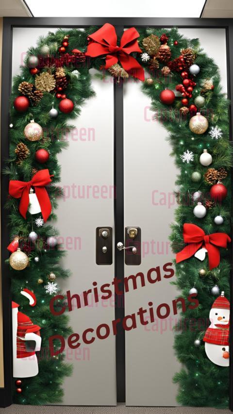 Affordable Office Door Christmas Decorations Ideas for Small Businesses