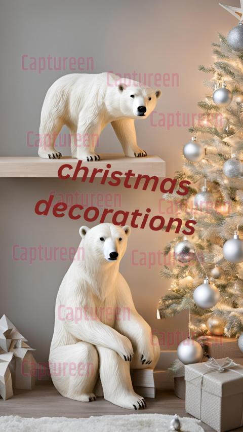 Simple Polar Bear Christmas Decorations Indoor for Small Spaces