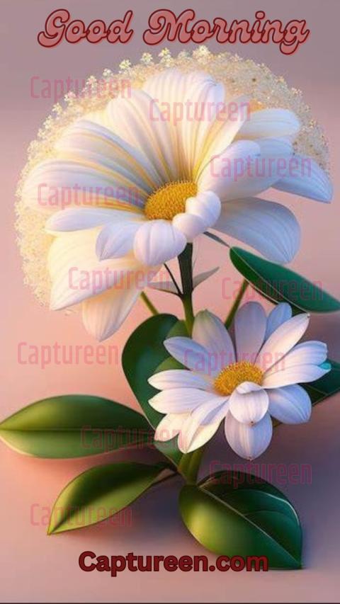 Good Morning Images With White Flowers in Stunning Designs