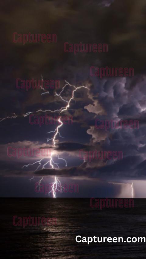 lightning strike orange lightning background 4k