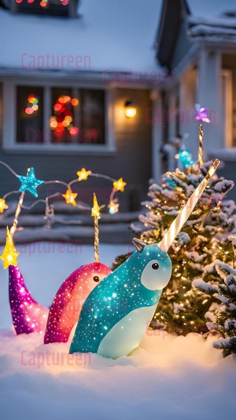 Creative Narwhal Outdoor Christmas Decoration Ideas