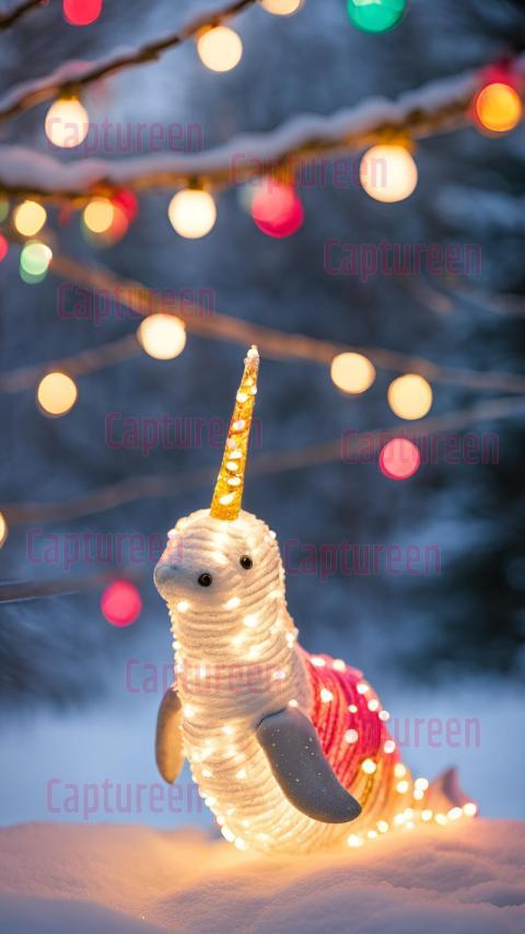 Handmade Narwhal Outdoor Christmas Decoration Display