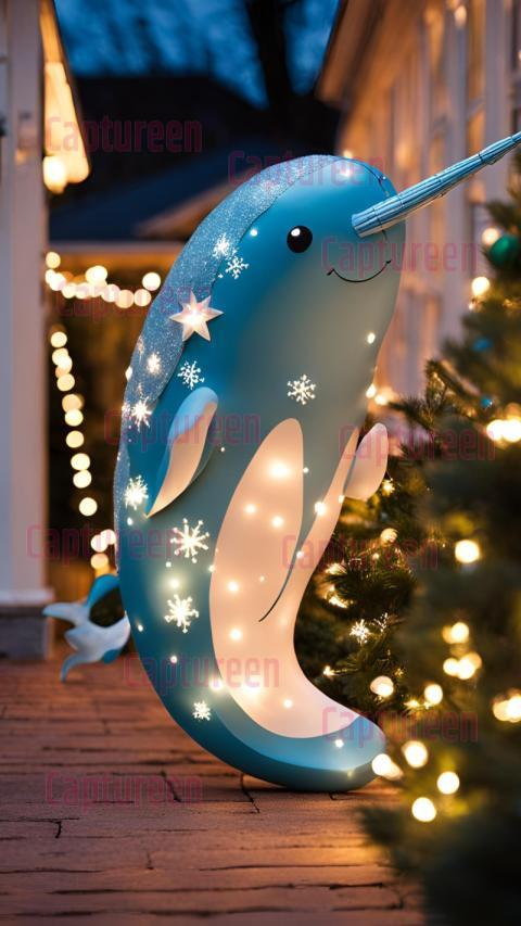 Narwhal Outdoor Christmas Decoration for a Magical Holiday